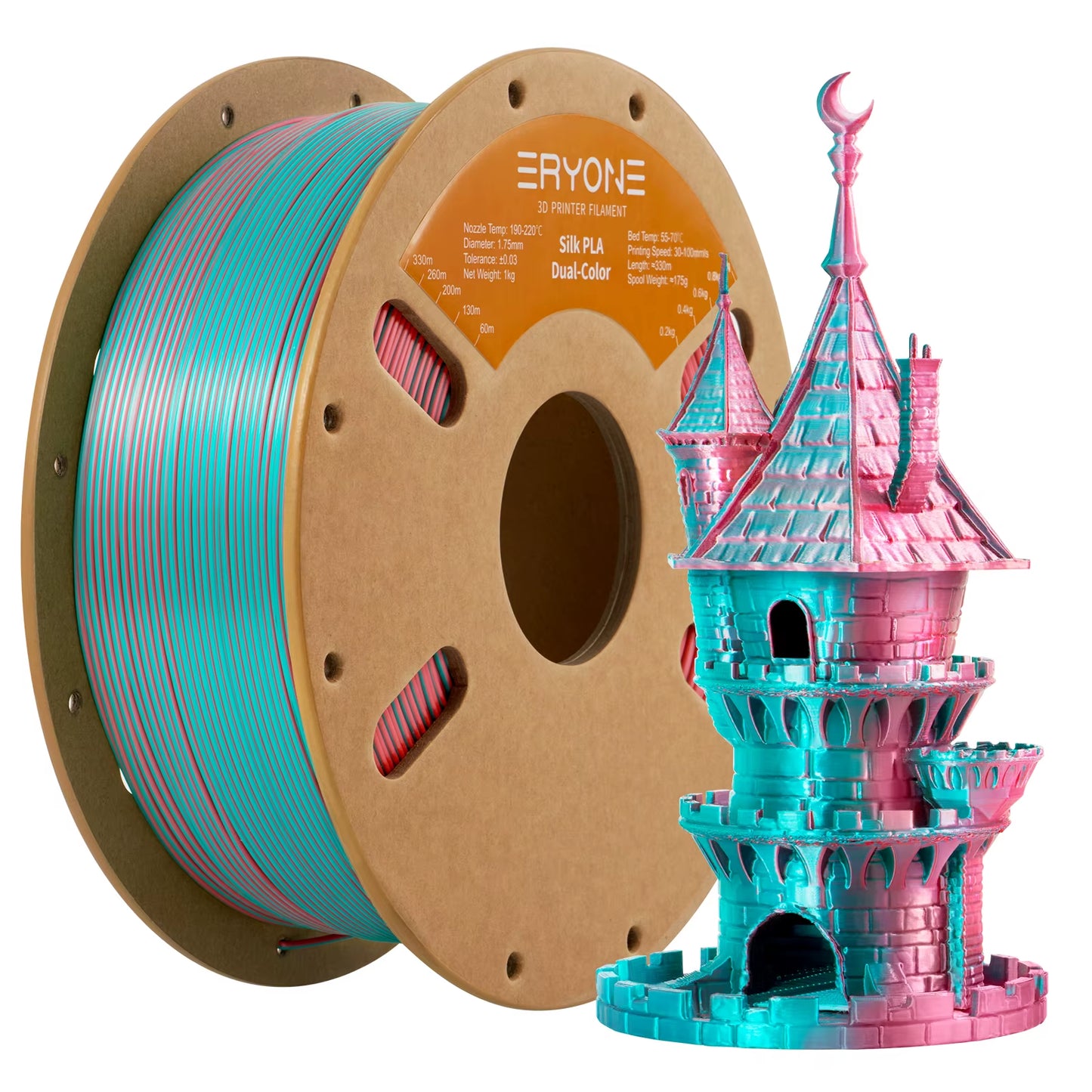 Dual Color Series Silk PLA and Matte PLA 1KG 1.75Mm Diameter High Quality Filament for FDM 3D Printing New Arrival