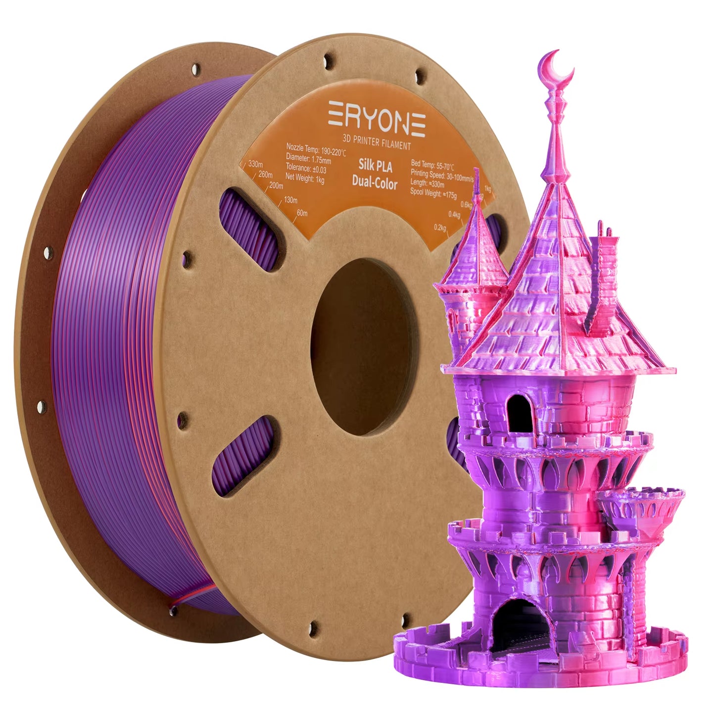 Dual Color Series Silk PLA and Matte PLA 1KG 1.75Mm Diameter High Quality Filament for FDM 3D Printing New Arrival