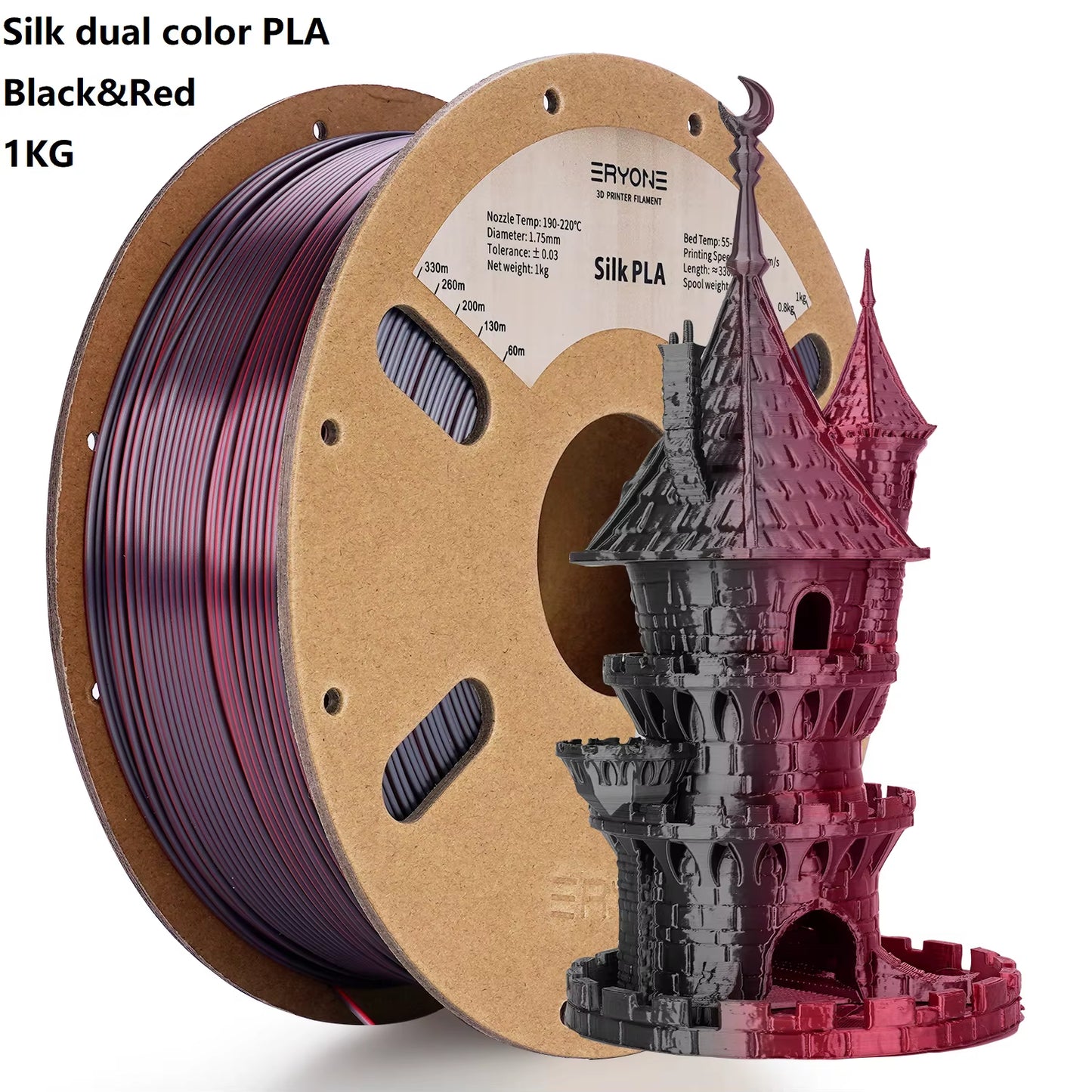 Dual Color Series Silk PLA and Matte PLA 1KG 1.75Mm Diameter High Quality Filament for FDM 3D Printing New Arrival
