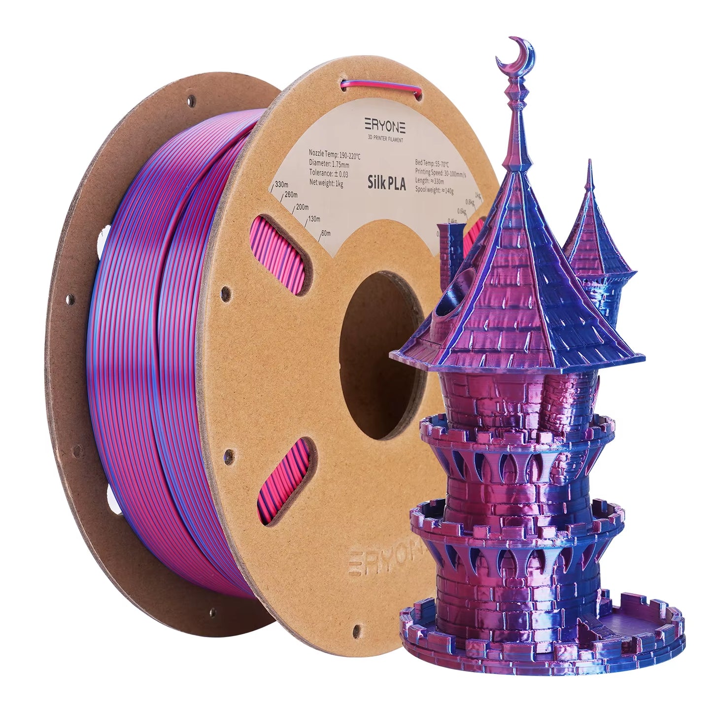 Dual Color Series Silk PLA and Matte PLA 1KG 1.75Mm Diameter High Quality Filament for FDM 3D Printing New Arrival