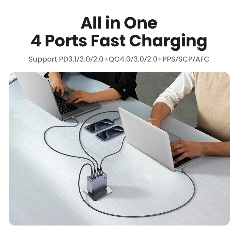 160W Gan Charger PD3.1 Type C QC4.0 3.0 Quick Charge for Macbook Pro Laptop USB Fast Charger for Iphone 16 Xiaomi Tablet
