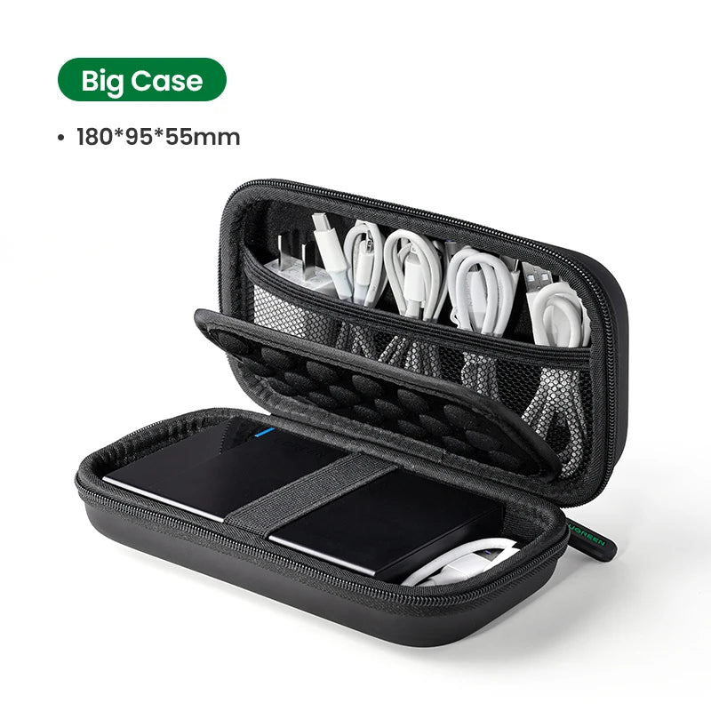 Storage Case for Hard Disk Drive Portable Power Bank Case for External Hard Drive SSD HDD Protective Pouch Travel Bag Box