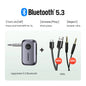 Bluetooth Car Receiver Adapter 3.5Mm AUX Jacks for Car Speakers Audio Music Receiver Hands Free Bluetooth 5.3 Adapter