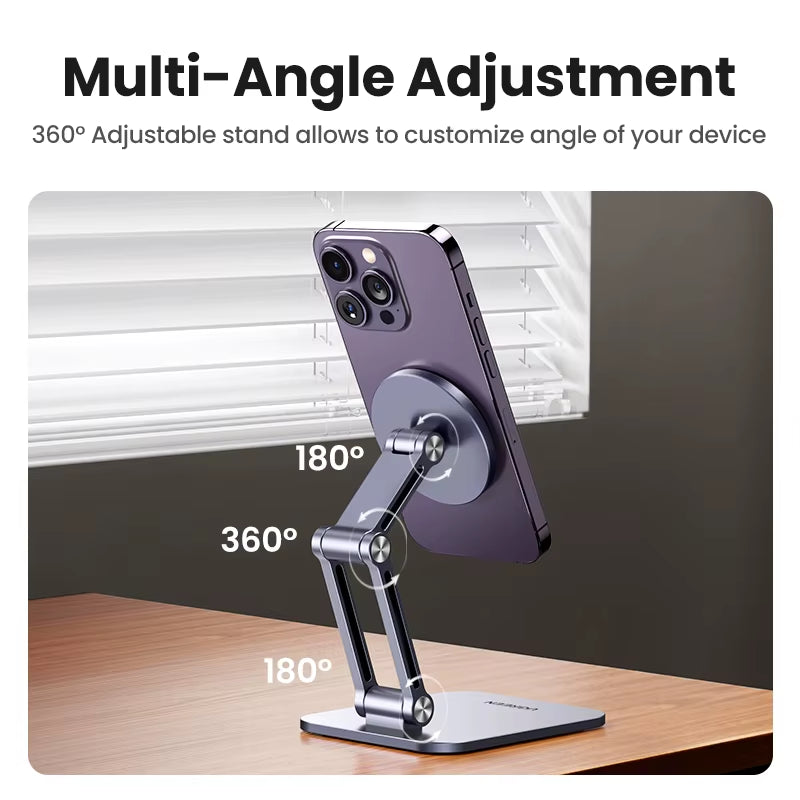【New】Ugreen Magnetic Phone Holder Aluminum Cell Phone Stand for Magsafe Iphone 16 15 14 Pro Xiaomi Samsung Mobile Phone Holder