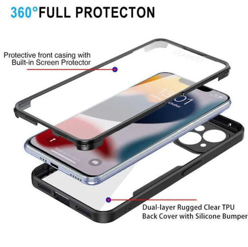 Black Shockproof Iphone Case and Screen Protector for Apple Iphone 13 Pro Max