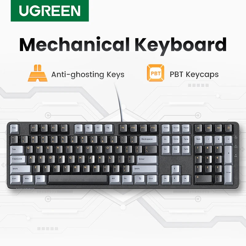 Mechanical Keyboard 108 PBT Keycaps Wired Keyboard Red Switch Russian/Korean/En for Desktop Laptop Windows Mac OS Gaming