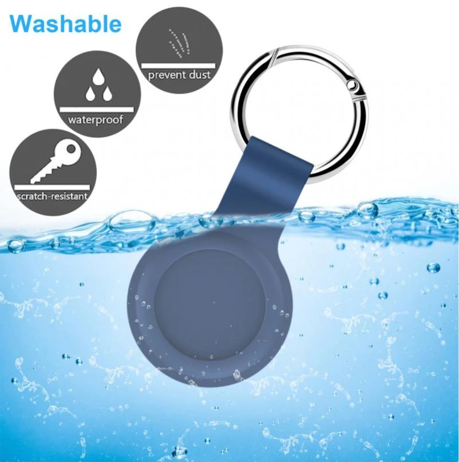 For Apple Airtag Silicone Loop Holder Keyring Carry Case Keychain Pet Luggage UK