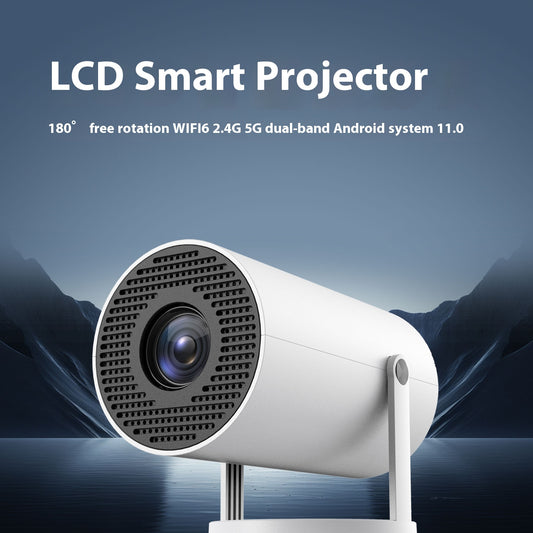 Portable Projector Small Straight Projector for Home Use 180 Degrees Projection Angle Automatic Focus Home Video Projector