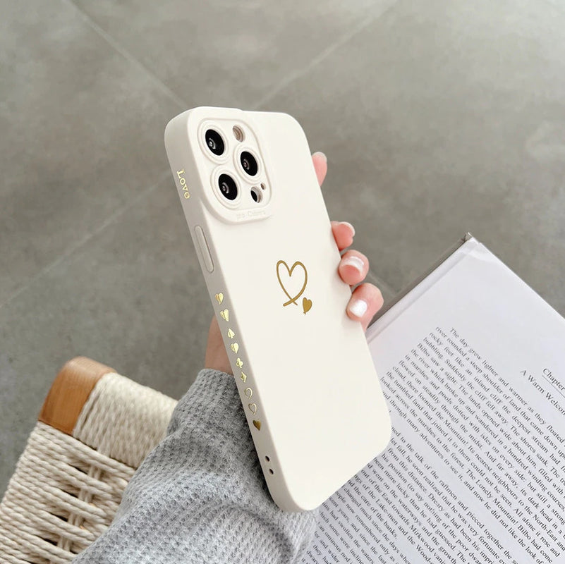 Shockproof Women Silicone Heart Case for Iphone 11 12 13 14 Pro Max XR 7 8 Plus