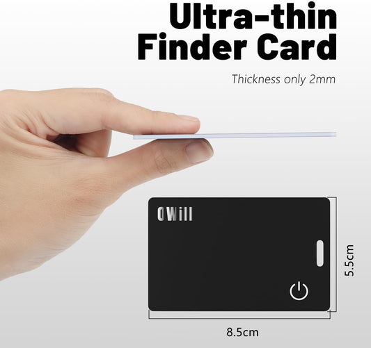 2 Mm Slim Wallet Tracker Card, IP68 Wireless Rechargeable Air Smart Tag Compatible with Apple Find My APP, Apple Bluetooth Tracker Devices for Luggage, Suitcase, Etc. (Ios Only)
