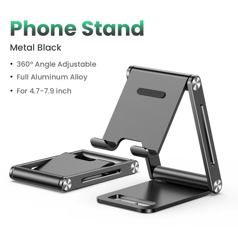 UGREEN Phone Holder Stand Aluminum Cell Phone Stand Tablet Stand Support Mobile Phone for Iphone 16 15 14 Pro Max Xiaomi Samsung