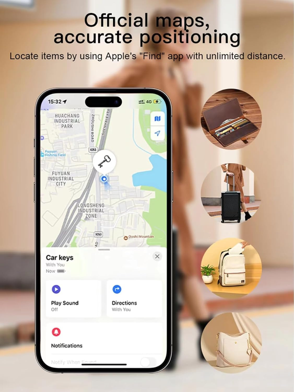 Wirleless Rechargable Card Locator Bluetooth Tracker Slim Wallet Finder Compatible with Apple Find My (1)
