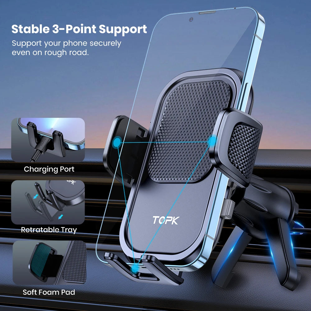 Car Phone Holder Air Vent Mount Cell Phone Holder Car Mount Compatible with Iphone 15 14 13 Pro Max plus All Phones