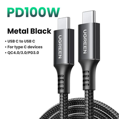 USB Type C to Type C PD100W Fast Charging Cable QC 4.0 for Macbook Samsung Huawei USB C to USB C 100W USB Type C Cable