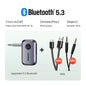 Bluetooth Car Receiver Adapter 3.5Mm AUX Jacks for Car Speakers Audio Music Receiver Hands Free Bluetooth 5.3 Adapter