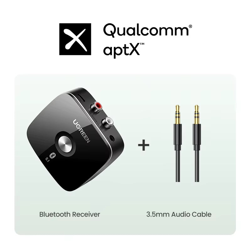 Bluetooth RCA Receiver 5.1 Aptx HD 3.5Mm Jack Aux Wireless Adapter Music for TV Car 2RCA Bluetooth 5.0 Audio Receiver