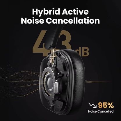 Max5C Wireless Bluetooth Headphones 43Db Hybrid Active Noise Cancellation Hi-Res LDAC 75H Spatial Audio Earbuds Headset
