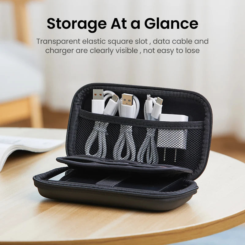 Storage Case for Hard Disk Drive Portable Power Bank Case for External Hard Drive SSD HDD Protective Pouch Travel Bag Box