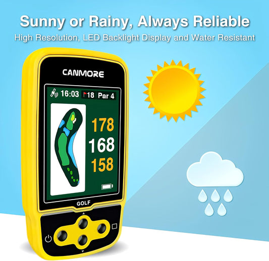 HG500 Golf GPS - Extra Large Easy-To-Read Color Display, Preloaded 41,000 Course Map Worldwide Shape of the Green and the Fairway(Yellow)