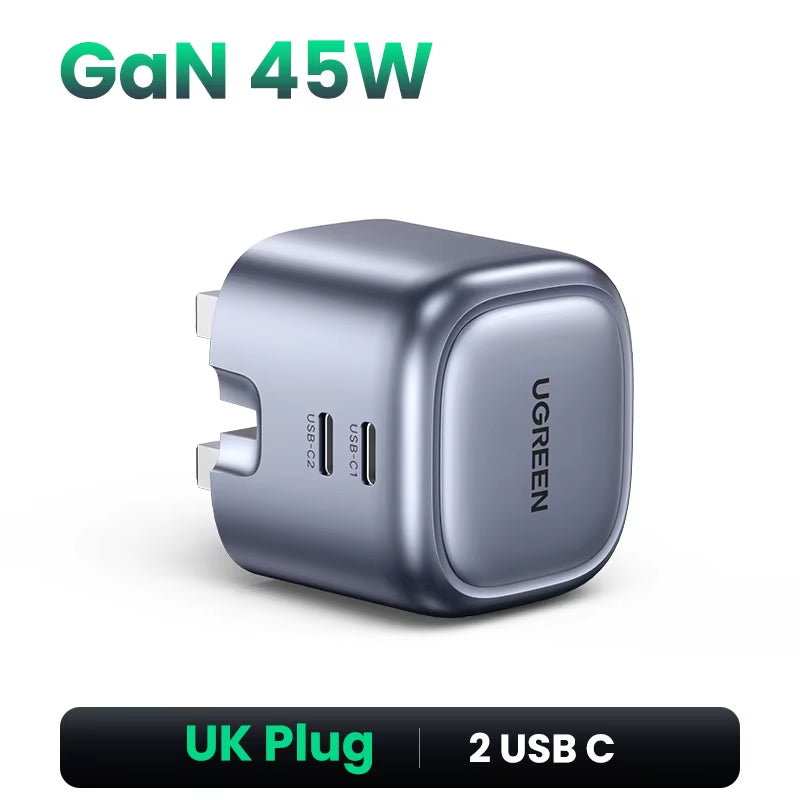Gan 45W USB Charger PD QC 3.0 Fast Charger Quick Charger for Iphone 16 15 14 Pro Travel Phone Charger for Samsung S24 S23