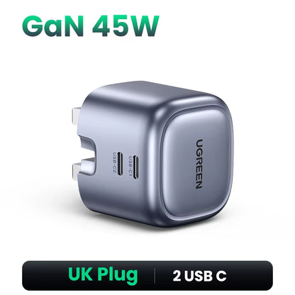Gan 45W USB Charger PD QC 3.0 Fast Charger Quick Charger for Iphone 16 15 14 Pro Travel Phone Charger for Samsung S24 S23