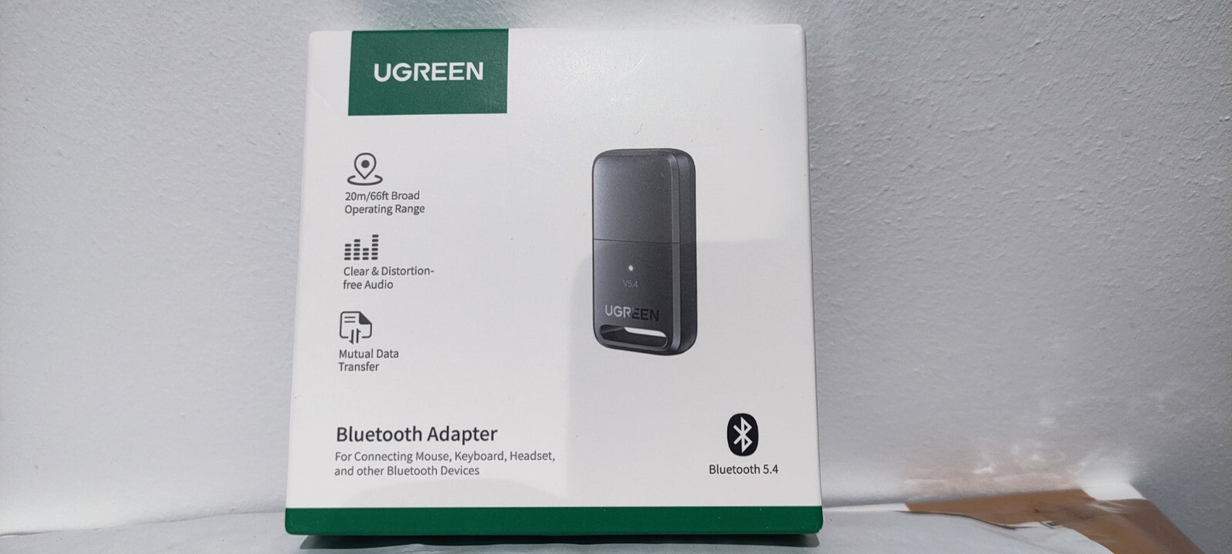Ugreen USB Bluetooth 5.4 Wireless Dongle Adapter Receiver for PC - Black
