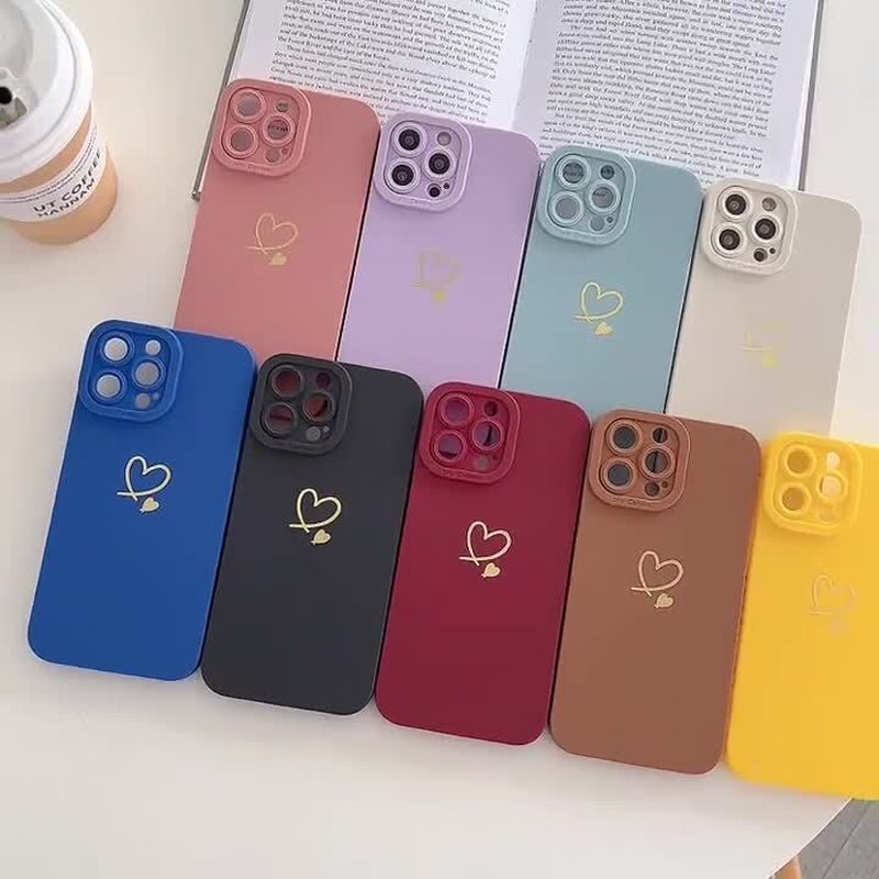 Shockproof Women Silicone Heart Case for Iphone 11 12 13 14 Pro Max XR 7 8 Plus