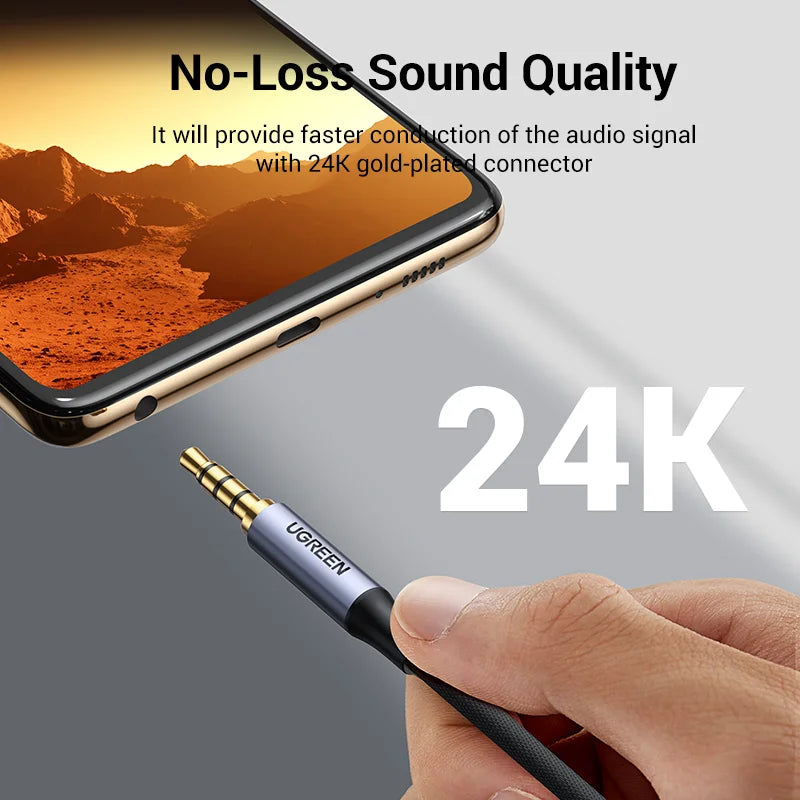 3.5Mm Aux Cable 4 Pole TRRS 4-Conductor Auxiliary Male to Male Stereo Jack Hifi Support Microphone Function Audio Cable