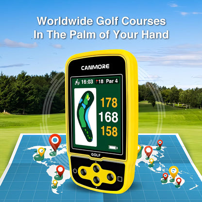 HG500 Golf GPS - Extra Large Easy-To-Read Color Display, Preloaded 41,000 Course Map Worldwide Shape of the Green and the Fairway(Yellow)
