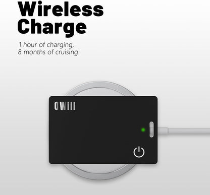 2 Mm Slim Wallet Tracker Card, IP68 Wireless Rechargeable Air Smart Tag Compatible with Apple Find My APP, Apple Bluetooth Tracker Devices for Luggage, Suitcase, Etc. (Ios Only)
