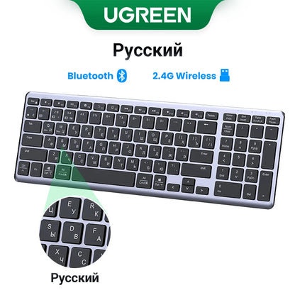 Keyboard Wireless Bluetooth 5.0 2.4G Russian/Korean/En 99 Keycaps for Macbook Ipad PC Tablet USB C Rechargeable Keyboard