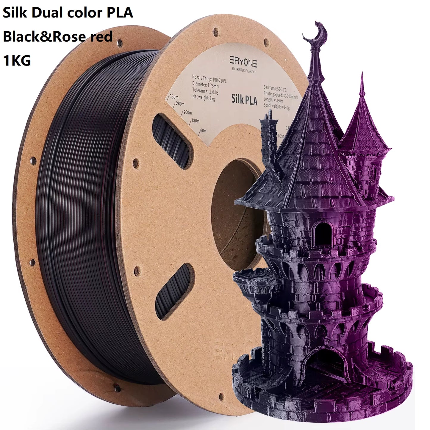 Dual Color Series Silk PLA and Matte PLA 1KG 1.75Mm Diameter High Quality Filament for FDM 3D Printing New Arrival