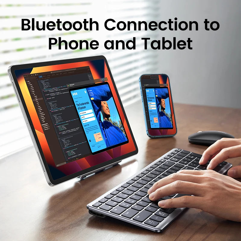 Keyboard Wireless Bluetooth 5.0 2.4G Russian/Korean/En 99 Keycaps for Macbook Ipad PC Tablet USB C Rechargeable Keyboard