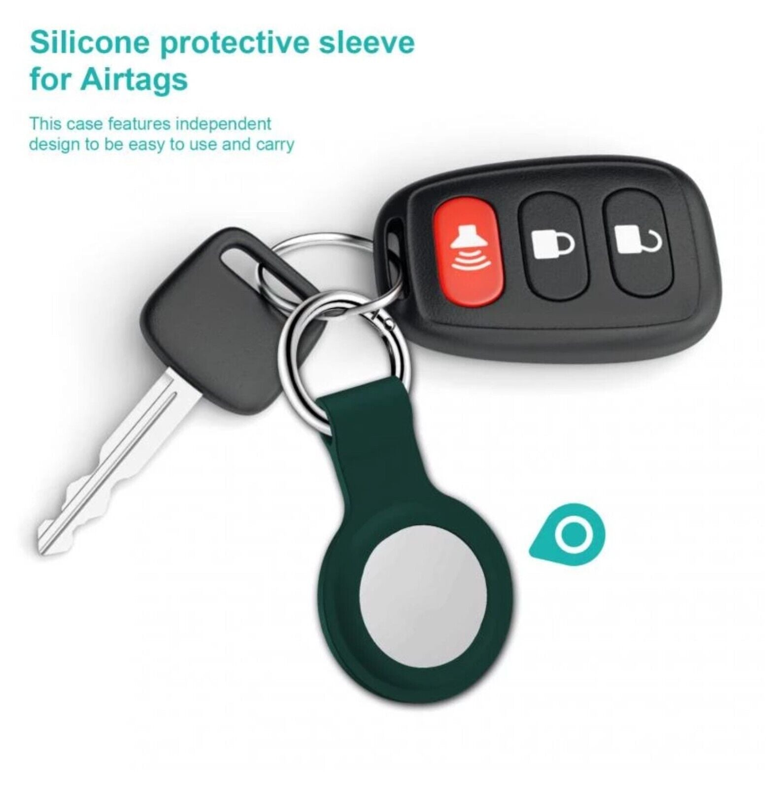 For Apple Airtag Silicone Loop Holder Keyring Carry Case Keychain Pet Luggage UK