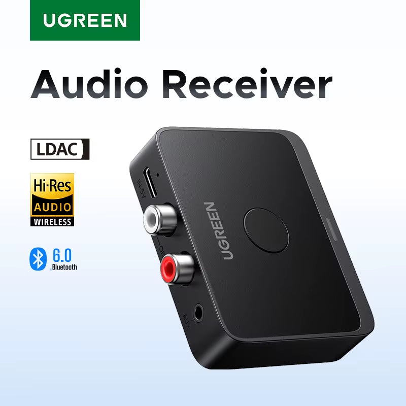 AUX Bluetooth Receiver LDAC AAC Hi-Fi 3.5Mm Jack 2RCA RCA Audio Bluetooth 6.0 Adapter Receivers 15H for Car Speaker PC