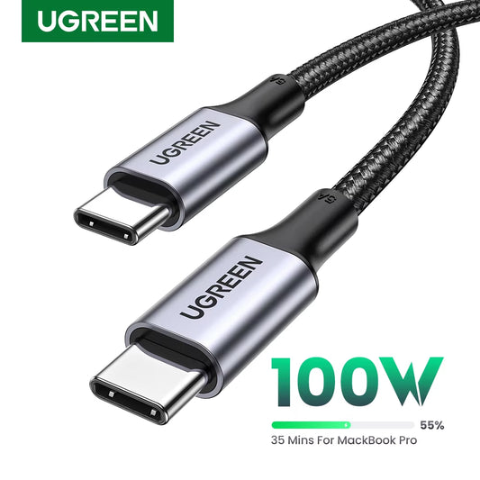100W USB Type C to USB C Cable for Macbook Ipad Samsung Xiaomi PD Fast Charging Charger Cord 5A E-Marker Chip Fast USB C