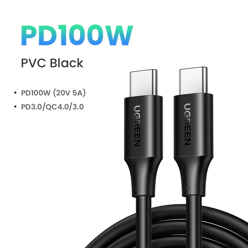 USB Type C to Type C PD100W Fast Charging Cable QC 4.0 for Macbook Samsung Huawei USB C to USB C 100W USB Type C Cable