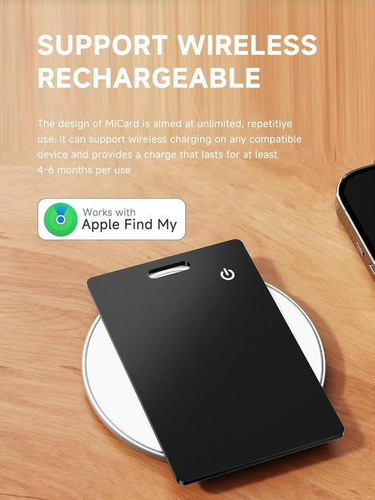 Wirleless Rechargable Card Locator Bluetooth Tracker Slim Wallet Finder Compatible with Apple Find My (1)