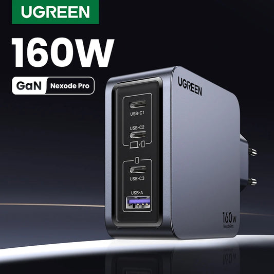 160W Gan Charger PD3.1 Type C QC4.0 3.0 Quick Charge for Macbook Pro Laptop USB Fast Charger for Iphone 16 Xiaomi Tablet