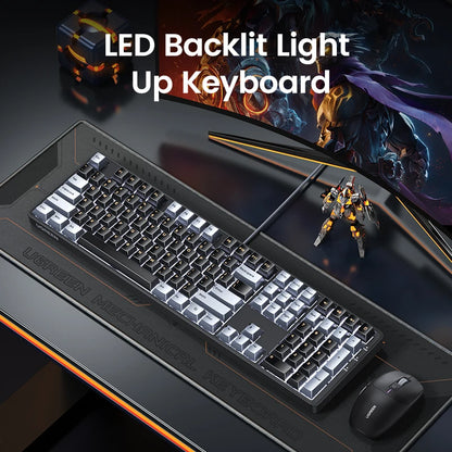 Mechanical Keyboard 108 PBT Keycaps Wired Keyboard Red Switch Russian/Korean/En for Desktop Laptop Windows Mac OS Gaming