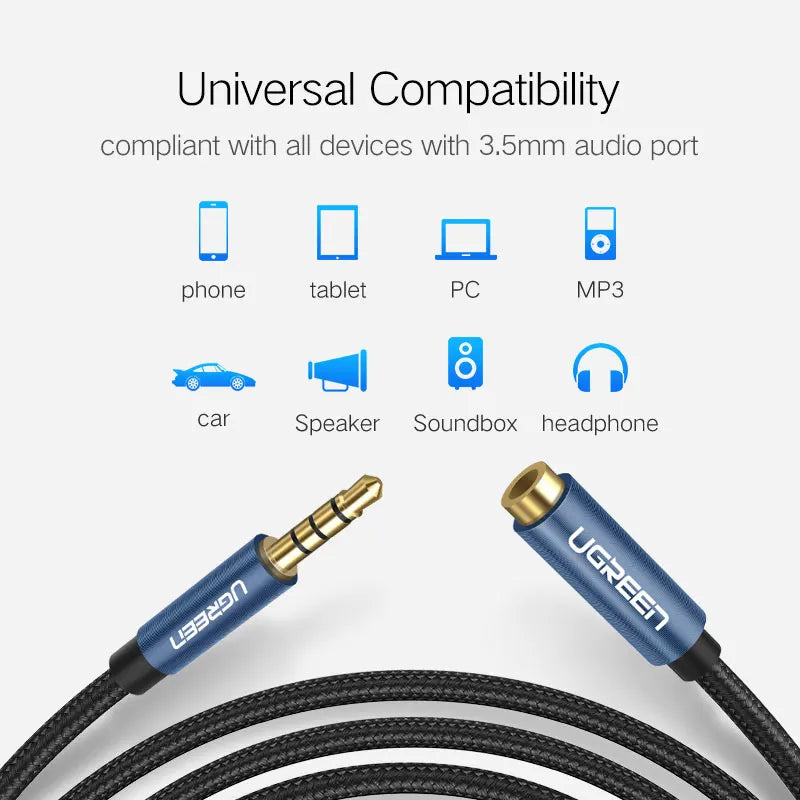 Jack 3.5 Mm Audio Extension Cable for Huawei P20 Lite Stereo 3.5Mm Jack Aux Cable for Headphones Xiaomi Redmi 5 plus PC