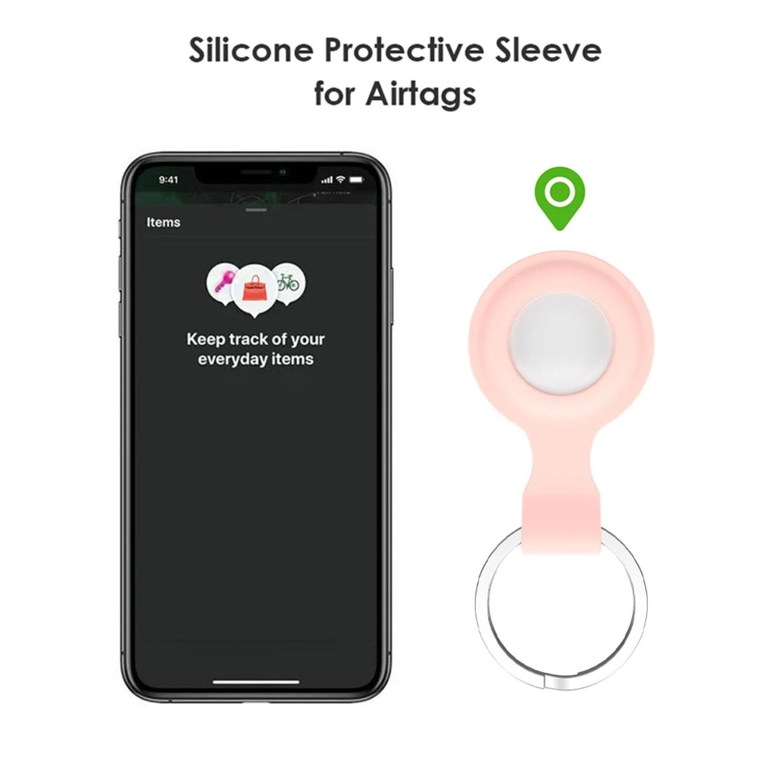 For Apple Airtag Silicone Loop Holder Keyring Carry Case Keychain Pet Luggage UK