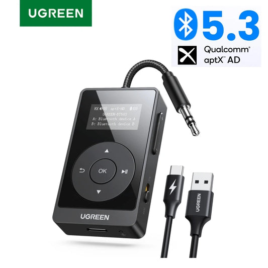 Aptx HD Airplane Bluetooth 5.3 Receiver Transmitter for All Headphones Wireless Audio Aux Bluetooth Adapter for TV Flying
