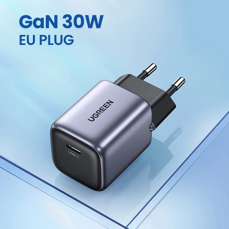 Gan 30W Fast Charger for Iphone 16 15 14 Pro PD3.0 Charger for Ipad Pro Tablet Samsung Xiaomi Type C Phone USB Charger