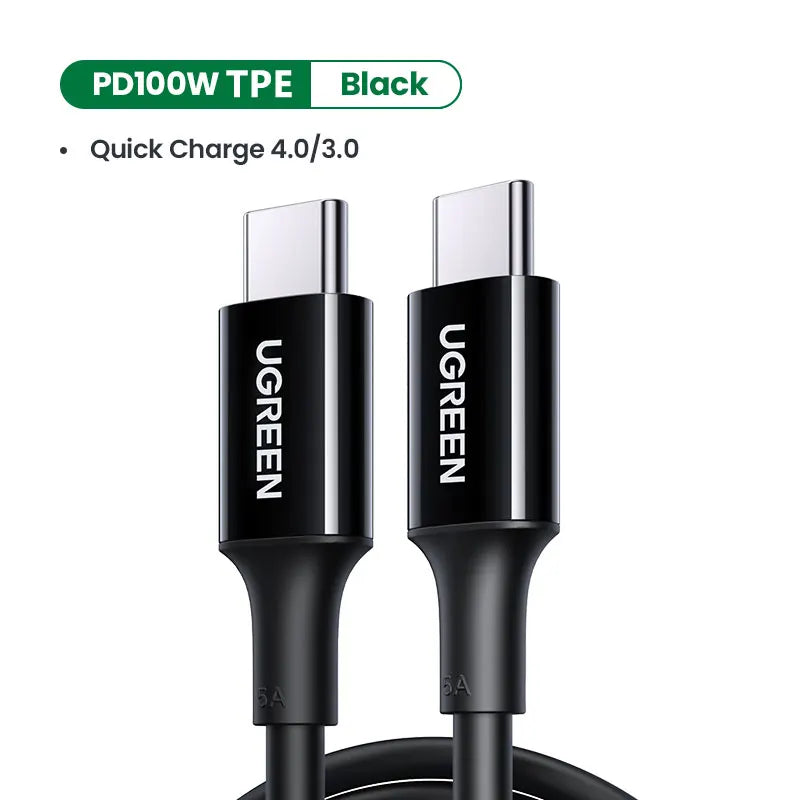 USB Type C to Type C PD100W Fast Charging Cable QC 4.0 for Macbook Samsung Huawei USB C to USB C 100W USB Type C Cable