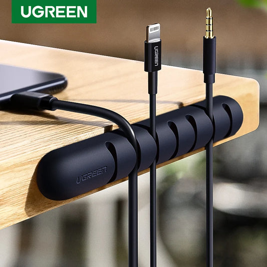 Cable Organizer Silicone USB Cable Winder Flexible Cable Management Clips for Mouse Headphone Earphone Cable Holder
