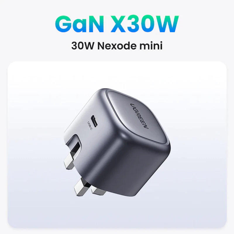 UGREEN Nexode Gan 30W Fast Charger for Iphone 14 13 USB C Charger for Ipad Pro，For Samsung，For Xiaomi PD Charger