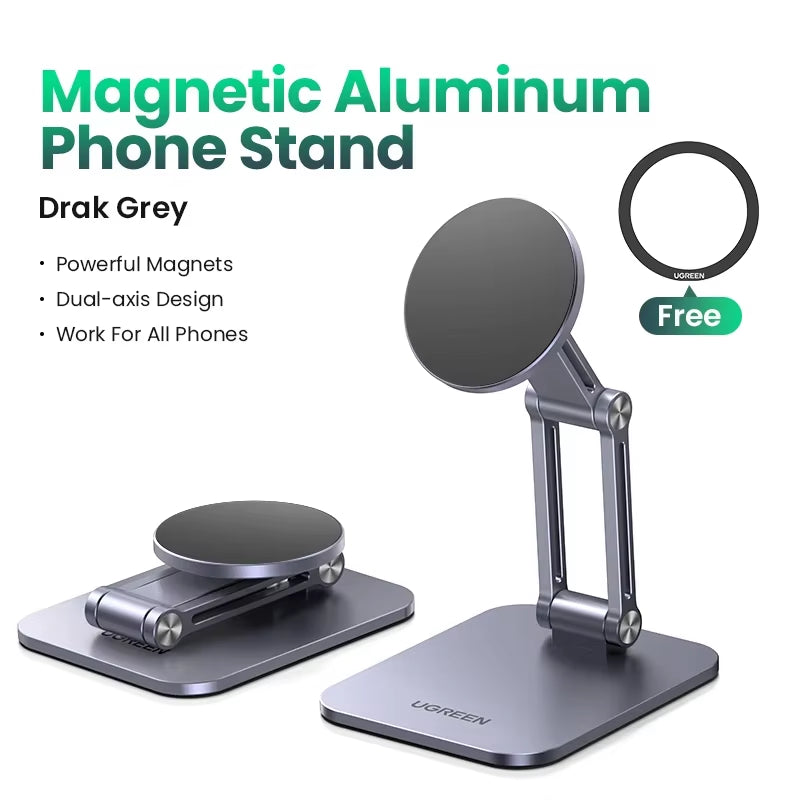【New】Ugreen Magnetic Phone Holder Aluminum Cell Phone Stand for Magsafe Iphone 16 15 14 Pro Xiaomi Samsung Mobile Phone Holder