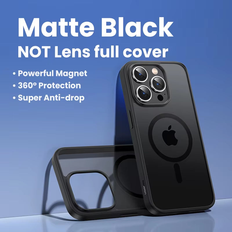 Matte Magnetic Case for Iphone 15 Pro Max Cases Shockproof Cover for Iphone 16 Pro plus 15Pro for Magsafe Macsafe Case