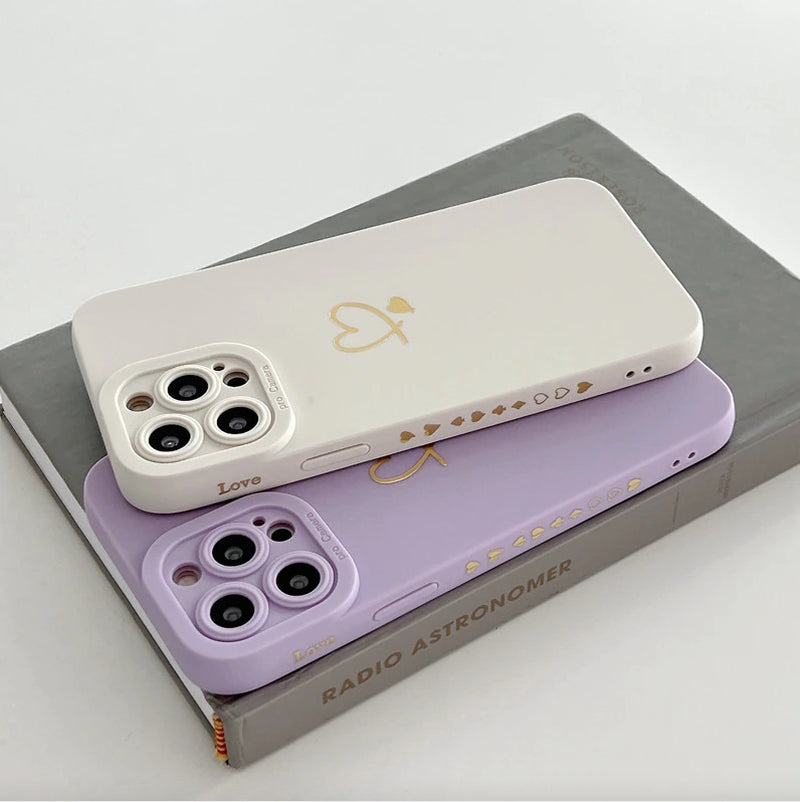 Shockproof Women Silicone Heart Case for Iphone 11 12 13 14 Pro Max XR 7 8 Plus